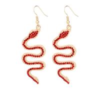 Orecchini a Forma Serpente per Donna, Orecchini a Forma di Serpente con Strass Pendenti con Reputazione Dichiarazione Animali Regalo per Fan Carnevale Cosplay di Medusa (Rood)