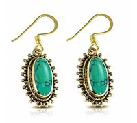 Orecchini A Gancio a Forma Di Lunetta IN Bronzo Alla Moda Con Fiore