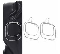 Orecchini A Gancio A Goccia Quadrata Con Due Paillettes Moda Rame E