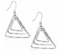 Orecchini A Gancio Di Moda A Forma Di Triangolo Concentrici In Cuoio