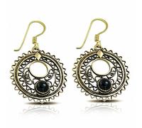 Orecchini A Gancio Fantasia a Forma Di Circolare Disco IN Bronzo A