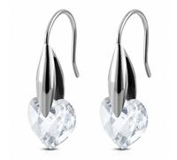 Orecchini A Gancio Francese IN Acciaio Inossidabile Con Ciondolo Cuore E