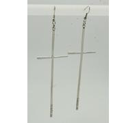 Orecchini A Gancio In Metallo Argento Con Croce Religiosa Bling Per Il Weekend