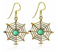 Orecchini A Gancio Intagliati Alla Moda IN Bronzo Con Pietra Turchese