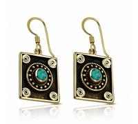 Orecchini A Gancio Moda a Forma Di Cerchio IN Spirale Bronzo Con Pier