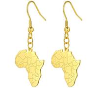 Orecchini A Gancio Per L'Orecchio Con Mappa Dell'Africa - Mappa Dell'Africa Etnica Minimalista Vintage Orecchini Da Piercing Per Donna Orecchini Con Ciondoli Con Bandiera Patriottica Hip-Hop