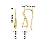 Orecchini a gancio per pesci in argento sterling 20 x 7 mm con cauzione a...