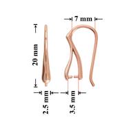 Orecchini a gancio per pesci in argento sterling 20 x 7 mm con cauzione a...