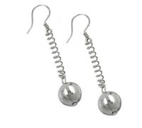 Orecchini A Gancio, Sfera E Piuma, 925 Argento, Per Donne