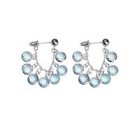 Orecchini a goccia a grappolo di cristallo blu Burst Orecchini con frangia d'uva Elegante accessorio adatto per compleanni, feste e vita quotidiana