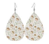 Orecchini A Goccia Adorable Hedgehog And Mushroom Eleganti Orecchini Da Donna In Finta Pelle Lussuoso Ciondolo A Goccia Per Balli Appuntamenti Uso Quotidiano