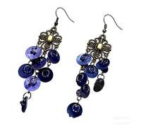 Orecchini a goccia alla moda fatti a mano con conchiglie blu, design di nicchia, delicati orecchini a goccia con nappe per donne, gioielli leggeri bohémien regalo per lei