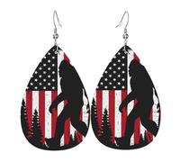 Orecchini A Goccia Bigfoot And American Flag Squisito Orecchini Da Donna In Finta Pelle Eleganti Ciondolo A Goccia Per Accessori Feste Appuntamenti