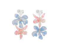 Orecchini a goccia con fiori in resina di grandi dimensioni bohémien, orecchini floreali esagerati gioielli da donna, a forma di fiore è impostato con diamanti