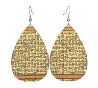 Orecchini a goccia con labirinto del tesoro, leggeri, adatti per regali di Natale e San Valentino