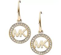 Orecchini A Goccia Con Logo Monogramma MK In Tonalità Oro, Con Cristalli MKJ4794