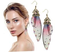 Orecchini a Goccia con Motivo Farfalla Creativi, Plastica, 1 Paio | Stile Retro Chic e Realistico, Facili da Indossare e Difficili da Far Cadere, Regalo per Donne