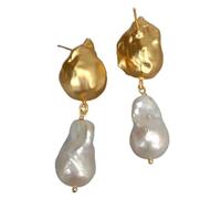 Orecchini a goccia con perle barocche coltivate d'acqua dolce 14x22mm 17x21mm placcato oro per le donne regalo