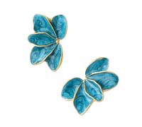 Orecchini a goccia con petali di smalto rosso in metallo per le donne alla moda giallo blu verde gocce olio fiore orecchini gioielli moda regali, Misura unica, Agata