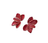 Orecchini a goccia con petali di smalto rosso in metallo per le donne alla moda giallo blu verde gocce olio fiore orecchini gioielli moda regali, Misura unica, Agata