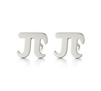 Orecchini a goccia con simbolo matematico pi greco in acciaio inossidabile gioielli eleganti accessori regali per insegnanti (Argento Placcato)