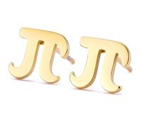Orecchini a goccia con simbolo matematico pi greco in acciaio inossidabile gioielli eleganti accessori regali per insegnanti (Placcato Oro)