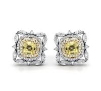 Orecchini a goccia da sposa giallo con diamanti creati in laboratorio...