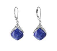 Orecchini a Goccia Di Lapislazzuli in Argento Sterling Con Design Celtico Irlandese - Finemente Lavorati Con Pietra Naturale