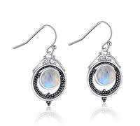 Orecchini a goccia di luna naturale rotondi da 7x7mm per donne vintage 925 orecchini da sposa regali di gioielli di moda realizzati in Cina