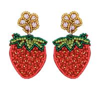 Orecchini A Goccia Fragola E Floreale Perline Per Orecchini A Regalo Amanti Della Pieni Dichiarazione Quotidiana