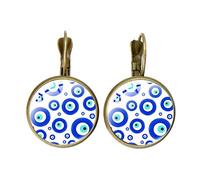 Orecchini a goccia francesi con occhio turco blu per le donne amuleto Evil Nazar Eye orecchini a cerchio piccoli orecchini a perno in argento