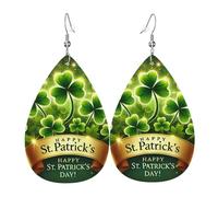 Orecchini A Goccia Green Shining Clover Patrick'S Day Eleganti Orecchini Da Donna In Finta Pelle Lussuoso Ciondolo Con Pendente A Goccia Per Accessori Uso Quotidiano Feste