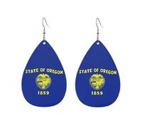Orecchini a goccia in acrilico simpatici orecchini pendenti a goccia con bandiera dell'Oregon alla moda leggeri, Jeden rozmiar, Acrilico, Nessuna pietra preziosa