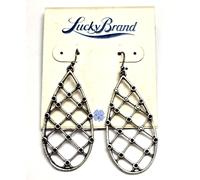 Orecchini A Goccia In Argento Invecchiato Con Cristalli A Scacchi E Gancio