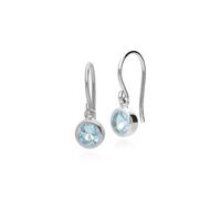 Orecchini A Goccia In Argento Sterling 925 Con Topazio Blu A Cuscino