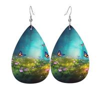 Orecchini A Goccia In Finta Pell Beautiful Magic Tree Butterfly Flowers Leggeri Orecchini In Finta Pelle Moda Ciondolo Con Pendente A Goccia Per Feste Appuntamenti Feste