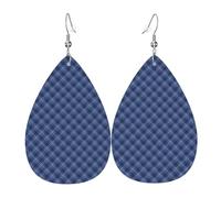 Orecchini A Goccia In Finta Pell Blue Scottish Tartan Chic Stylish Pattern Innovativi Orecchini Pendenti Eleganti Ciondolo A Goccia Per Matrimoni Feste Appuntamenti