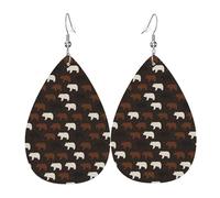 Orecchini A Goccia In Finta Pell Brown And White Bear Moda Orecchini Da Donna Innovativi Ciondolo A Goccia Per Matrimoni Appuntamenti Accessori