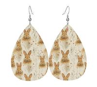 Orecchini A Goccia In Finta Pell Lovely Bunny And Wild Flower Moda Orecchini Squisito Ciondolo A Goccia Per Feste Balli Feste