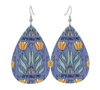 Orecchini A Goccia In Finta Pell Springtime Joy Tulips Eleganti Orecchini Da Donna Lussuoso Ciondolo Con Pendente A Goccia Per Balli Uso Quotidiano Feste