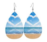 Orecchini a goccia in pelle a forma di cuore romantici da spiaggia alla moda leggeri bohémien set di gioielli regalo per donne e ragazze