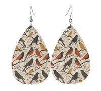Orecchini A Goccia In Pelle Aesthetic Birds On Branch Moda Orecchini In Pelle Eleganti Ciondolo A Goccia Per Balli Uso Quotidiano Feste