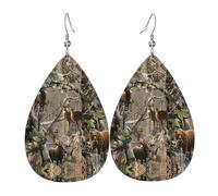 Orecchini a goccia in pelle alla moda a forma di cervo e orso di cervo, leggeri, in stile bohémien, idea regalo per donne e ragazze