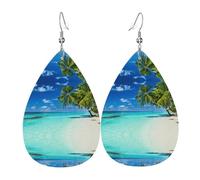 Orecchini a goccia in pelle alla moda da spiaggia romantici, leggeri, in stile bohémien, idea regalo per donne e ragazze