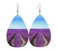 Orecchini a goccia in pelle alla moda lavanda romantici leggeri orecchini bohémien set di gioielli regalo per donne e ragazze