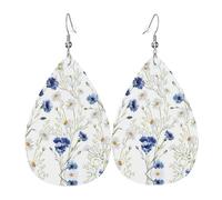 Orecchini a goccia in pelle con fiori selvatici e margherite alla moda, leggeri, in stile bohémien, idea regalo per donne e ragazze