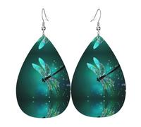 Orecchini a goccia in pelle con libellula, motivo galassia, leggeri, bohémien, idea regalo per donne e ragazze