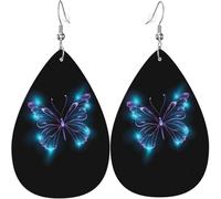 Orecchini a goccia in pelle con rami, foglie, stelle e farfalle, per decorazioni nuziali da donna