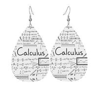 Orecchini a goccia in pelle con stampa geometrica matematica geek calcolo orecchini pendenti eleganti e leggeri per donne e ragazze
