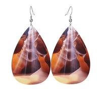 Orecchini a goccia in pelle da donna, Antelope Canyon, leggeri, gioielli alla moda, idea regalo per donne